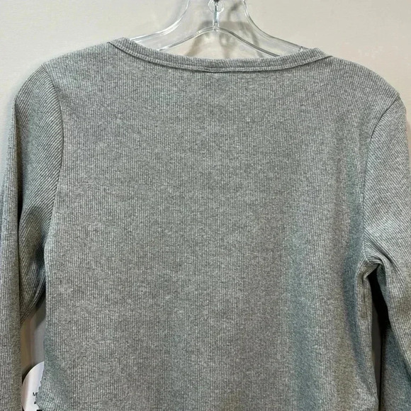 Fct Basics Juniors Long Sleeve Cropped Ribbed Henley Crewneck Size L NWT - Picture 7 of 9